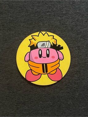 5” Painted Kirby X Naruto Wood Panel